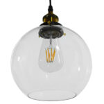 GloboStar® COLLINS 01170 Vintage Κρεμαστό Φωτιστικό Οροφής Μονόφωτο 1 x E27 Γυάλινο Καμπάνα Φ18 x Y25cm - Image 5