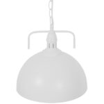 GloboStar® LARKIN 01174 Vintage Κρεμαστό Φωτιστικό Οροφής Μονόφωτο 1 x E27 Λευκό Μεταλλικό Καμπάνα Φ31 x Y30cm - Image 5