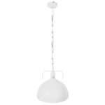 GloboStar® LARKIN 01174 Vintage Κρεμαστό Φωτιστικό Οροφής Μονόφωτο 1 x E27 Λευκό Μεταλλικό Καμπάνα Φ31 x Y30cm - Image 2