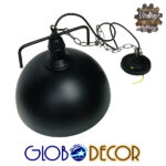 GloboStar® LARKIN 01175 Vintage Κρεμαστό Φωτιστικό Οροφής Μονόφωτο 1 x E27 Μαύρο Μεταλλικό Καμπάνα Φ31 x Y30cm - Image 3