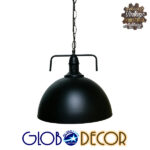 GloboStar® LARKIN 01175 Vintage Κρεμαστό Φωτιστικό Οροφής Μονόφωτο 1 x E27 Μαύρο Μεταλλικό Καμπάνα Φ31 x Y30cm - Image 4