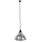 GloboStar® LOUVE 01178 Vintage Industrial Κρεμαστό Φωτιστικό Οροφής Μονόφωτο Ασημί Μεταλλικό Καμπάνα Φ39 x Y32cm - Image 2
