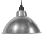 GloboStar® LOUVE 01178 Vintage Industrial Κρεμαστό Φωτιστικό Οροφής Μονόφωτο Ασημί Μεταλλικό Καμπάνα Φ39 x Y32cm - Image 5
