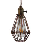 GloboStar® FLOWER IRON RUST 01180 Vintage Industrial Κρεμαστό Φωτιστικό Οροφής Μονόφωτο Καφέ Σκουριά Μεταλλικό Πλέγμα Φ10 x Y20cm - Image 4
