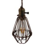 GloboStar® FLOWER IRON RUST 01180 Vintage Industrial Κρεμαστό Φωτιστικό Οροφής Μονόφωτο Καφέ Σκουριά Μεταλλικό Πλέγμα Φ10 x Y20cm - Image 5