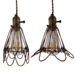 GloboStar® FLOWER IRON RUST 01180 Vintage Industrial Κρεμαστό Φωτιστικό Οροφής Μονόφωτο Καφέ Σκουριά Μεταλλικό Πλέγμα Φ10 x Y20cm - Image 6