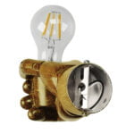 GloboStar® FIST 01138 Μοντέρνο Φωτιστικό Τοίχου Απλίκα Μονόφωτο Καφέ Γύψινο Μ15 x Π10 x Υ10cm - Image 7