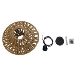 GloboStar® NATHLEN 01187 Vintage Κρεμαστό Φωτιστικό Οροφής Μονόφωτο 1 x E27 Μαύρο Μεταλλικό Πλέγμα με Μπεζ Σχοινί Φ40 x Y20cm - Image 10