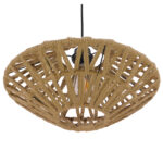 GloboStar® NATHLEN 01187 Vintage Κρεμαστό Φωτιστικό Οροφής Μονόφωτο 1 x E27 Μαύρο Μεταλλικό Πλέγμα με Μπεζ Σχοινί Φ40 x Y20cm - Image 7