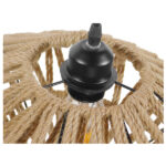 GloboStar® NATHLEN 01187 Vintage Κρεμαστό Φωτιστικό Οροφής Μονόφωτο 1 x E27 Μαύρο Μεταλλικό Πλέγμα με Μπεζ Σχοινί Φ40 x Y20cm - Image 9