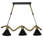 GloboStar® TYMEN 01189 Vintage Φωτιστικό Οροφής Τρίφωτο 3 x E27 Μαύρο Μεταλλικό Καμπάνα με Μπεζ Σχοινί Μ86 x Π22 x Υ23cm - Image 3