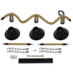 GloboStar® TYMEN 01189 Vintage Φωτιστικό Οροφής Τρίφωτο 3 x E27 Μαύρο Μεταλλικό Καμπάνα με Μπεζ Σχοινί Μ86 x Π22 x Υ23cm - Image 8