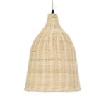 GloboStar® BAHAMAS 01202 Vintage Κρεμαστό Φωτιστικό Οροφής Μονόφωτο 1 x E27 Μπεζ Ξύλινο Ψάθινο Μπαμπού Φ30 x Υ47cm - Image 5