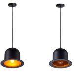 GloboStar® CHARLO 01214 Vintage Κρεμαστό Φωτιστικό Οροφής Μονόφωτο 1 x E27 Μαύρο Μεταλλικό Καμπάνα Φ26 x Y17cm - Image 5