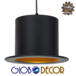 GloboStar® SHERLOCK 01215 Vintage Κρεμαστό Φωτιστικό Οροφής Μονόφωτο 1 x E27 Μαύρο Μεταλλικό Καμπάνα Φ26 x Y18cm
