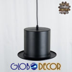 GloboStar® SHERLOCK 01215 Vintage Κρεμαστό Φωτιστικό Οροφής Μονόφωτο 1 x E27 Μαύρο Μεταλλικό Καμπάνα Φ26 x Y18cm - Image 4