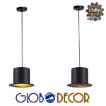 GloboStar® SHERLOCK 01215 Vintage Κρεμαστό Φωτιστικό Οροφής Μονόφωτο 1 x E27 Μαύρο Μεταλλικό Καμπάνα Φ26 x Y18cm - Image 13