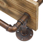 GloboStar® ENIMAS 01217 Vintage Industrial Φωτιστικό Τοίχου Απλίκα Δίφωτο Μπρούτζινο Μεταλλικό με Ξύλινα Ράφια Μ65 x Π23 x Υ76cm - Image 7