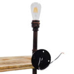 GloboStar® ENIMAS 01217 Vintage Industrial Φωτιστικό Τοίχου Απλίκα Δίφωτο Μπρούτζινο Μεταλλικό με Ξύλινα Ράφια Μ65 x Π23 x Υ76cm - Image 8