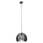 GloboStar® INGLEY 01226 Μοντέρνο Κρεμαστό Φωτιστικό Οροφής Μονόφωτο Μαύρο Μεταλλικό Πλέγμα με Λευκό Γυαλί Φ26 x Y21cm - Image 2
