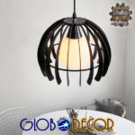 GloboStar® INGLEY 01226 Μοντέρνο Κρεμαστό Φωτιστικό Οροφής Μονόφωτο Μαύρο Μεταλλικό Πλέγμα με Λευκό Γυαλί Φ26 x Y21cm - Image 10