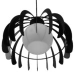 GloboStar® INGLEY 01226 Μοντέρνο Κρεμαστό Φωτιστικό Οροφής Μονόφωτο Μαύρο Μεταλλικό Πλέγμα με Λευκό Γυαλί Φ26 x Y21cm - Image 6