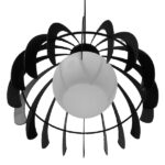 GloboStar® INGLEY 01226 Μοντέρνο Κρεμαστό Φωτιστικό Οροφής Μονόφωτο Μαύρο Μεταλλικό Πλέγμα με Λευκό Γυαλί Φ26 x Y21cm - Image 7