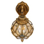 GloboStar® ETOILE 01227 Vintage Industrial Φωτιστικό Τοίχου Απλίκα Μονόφωτο Μπρονζέ Χρυσό Μεταλλικό Πλέγμα με Μελί Γυαλί Φ18 x Υ27cm - Image 4