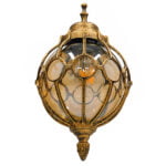 GloboStar® ETOILE 01227 Vintage Industrial Φωτιστικό Τοίχου Απλίκα Μονόφωτο Μπρονζέ Χρυσό Μεταλλικό Πλέγμα με Μελί Γυαλί Φ18 x Υ27cm - Image 5