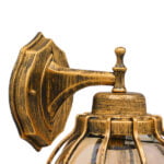 GloboStar® ETOILE 01227 Vintage Industrial Φωτιστικό Τοίχου Απλίκα Μονόφωτο Μπρονζέ Χρυσό Μεταλλικό Πλέγμα με Μελί Γυαλί Φ18 x Υ27cm - Image 6