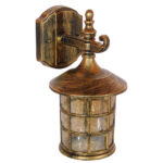 GloboStar® PHAROS 01228 Vintage Industrial Φωτιστικό Τοίχου Απλίκα Μονόφωτο Mπρούτζινο Μεταλλικό Πλέγμα Φ17 x Μ19 x Π17 x Υ29cm - Image 2