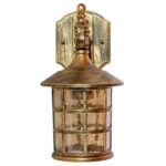 GloboStar® PHAROS 01228 Vintage Industrial Φωτιστικό Τοίχου Απλίκα Μονόφωτο Mπρούτζινο Μεταλλικό Πλέγμα Φ17 x Μ19 x Π17 x Υ29cm - Image 3