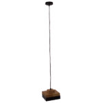 GloboStar® LAOTH 01234 Μοντέρνο Κρεμαστό Φωτιστικό Οροφής Μονόφωτο 1 x E27 Μαύρο Μεταλλικό με Φυσικό Ξύλο Καμπάνα Φ18 x Y11.5cm - Image 2