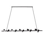GloboStar® ALFREDA 01242 Μοντέρνο Κρεμαστό Φωτιστικό Οροφής Πολύφωτο Μαύρο Μεταλλικό Ράγα Μ140 x Π18 x Υ100cm - Image 11