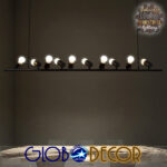 GloboStar® ALFREDA 01242 Μοντέρνο Κρεμαστό Φωτιστικό Οροφής Πολύφωτο Μαύρο Μεταλλικό Ράγα Μ140 x Π18 x Υ100cm - Image 14