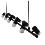 GloboStar® ALFREDA 01242 Μοντέρνο Κρεμαστό Φωτιστικό Οροφής Πολύφωτο Μαύρο Μεταλλικό Ράγα Μ140 x Π18 x Υ100cm - Image 6