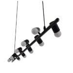 GloboStar® ALFREDA 01242 Μοντέρνο Κρεμαστό Φωτιστικό Οροφής Πολύφωτο Μαύρο Μεταλλικό Ράγα Μ140 x Π18 x Υ100cm - Image 7