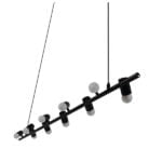 GloboStar® ALFREDA 01242 Μοντέρνο Κρεμαστό Φωτιστικό Οροφής Πολύφωτο Μαύρο Μεταλλικό Ράγα Μ140 x Π18 x Υ100cm - Image 8