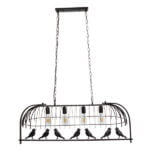 GloboStar® NEST 01255 Vintage Industrial Κρεμαστό Φωτιστικό Οροφής Πολύφωτο 4 x E27 Mαύρο Μεταλλικό Πλέγμα Μ105 x Π36.5 x Y37cm - Image 7