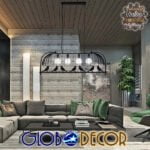 GloboStar® NEST 01255 Vintage Industrial Κρεμαστό Φωτιστικό Οροφής Πολύφωτο 4 x E27 Mαύρο Μεταλλικό Πλέγμα Μ105 x Π36.5 x Y37cm - Image 9