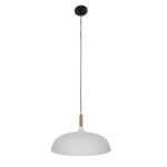 GloboStar® VALLETE WHITE 01256 Μοντέρνο Κρεμαστό Φωτιστικό Οροφής Μονόφωτο 1 x E27 Λευκό Μεταλλικό Καμπάνα Φ45 x Y27cm - Image 2