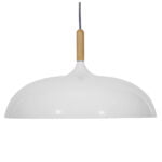 GloboStar® VALLETE WHITE 01256 Μοντέρνο Κρεμαστό Φωτιστικό Οροφής Μονόφωτο 1 x E27 Λευκό Μεταλλικό Καμπάνα Φ45 x Y27cm - Image 3