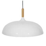 GloboStar® VALLETE WHITE 01256 Μοντέρνο Κρεμαστό Φωτιστικό Οροφής Μονόφωτο 1 x E27 Λευκό Μεταλλικό Καμπάνα Φ45 x Y27cm - Image 4
