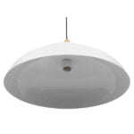 GloboStar® VALLETE WHITE 01256 Μοντέρνο Κρεμαστό Φωτιστικό Οροφής Μονόφωτο 1 x E27 Λευκό Μεταλλικό Καμπάνα Φ45 x Y27cm - Image 6