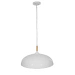 GloboStar® VALLETE WHITE 01257 Μοντέρνο Κρεμαστό Φωτιστικό Οροφής Μονόφωτο 1 x E27 Λευκό Μεταλλικό Καμπάνα Φ60 x Y35cm - Image 2