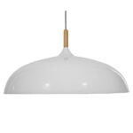 GloboStar® VALLETE WHITE 01257 Μοντέρνο Κρεμαστό Φωτιστικό Οροφής Μονόφωτο 1 x E27 Λευκό Μεταλλικό Καμπάνα Φ60 x Y35cm - Image 3