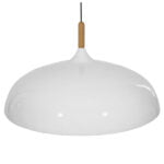 GloboStar® VALLETE WHITE 01257 Μοντέρνο Κρεμαστό Φωτιστικό Οροφής Μονόφωτο 1 x E27 Λευκό Μεταλλικό Καμπάνα Φ60 x Y35cm - Image 4