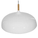 GloboStar® VALLETE WHITE 01257 Μοντέρνο Κρεμαστό Φωτιστικό Οροφής Μονόφωτο 1 x E27 Λευκό Μεταλλικό Καμπάνα Φ60 x Y35cm - Image 5