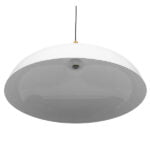 GloboStar® VALLETE WHITE 01257 Μοντέρνο Κρεμαστό Φωτιστικό Οροφής Μονόφωτο 1 x E27 Λευκό Μεταλλικό Καμπάνα Φ60 x Y35cm - Image 6