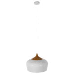 GloboStar® VILI WHITE 01260 Μοντέρνο Κρεμαστό Φωτιστικό Οροφής Μονόφωτο 1 x E27 Λευκό Μεταλλικό Καμπάνα Φ40 x Y27cm - Image 2
